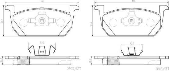 Brembo P85167N - Bremžu uzliku kompl., Disku bremzes www.autospares.lv