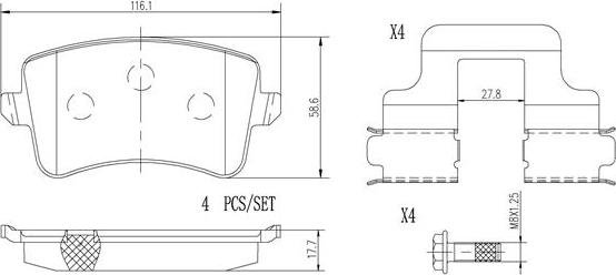 Brembo P85100N - Bremžu uzliku kompl., Disku bremzes autospares.lv