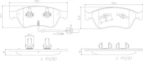 Brembo P85102N - Bremžu uzliku kompl., Disku bremzes www.autospares.lv