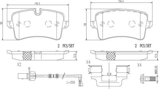 Brembo P85119N - Brake Pad Set, disc brake www.autospares.lv