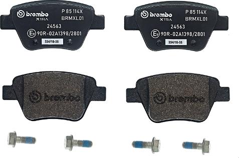 Brembo P 85 114X - Bremžu uzliku kompl., Disku bremzes www.autospares.lv