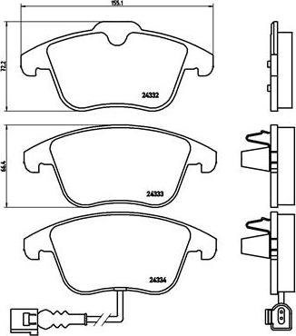 Brembo P 85 112X - Brake Pad Set, disc brake www.autospares.lv