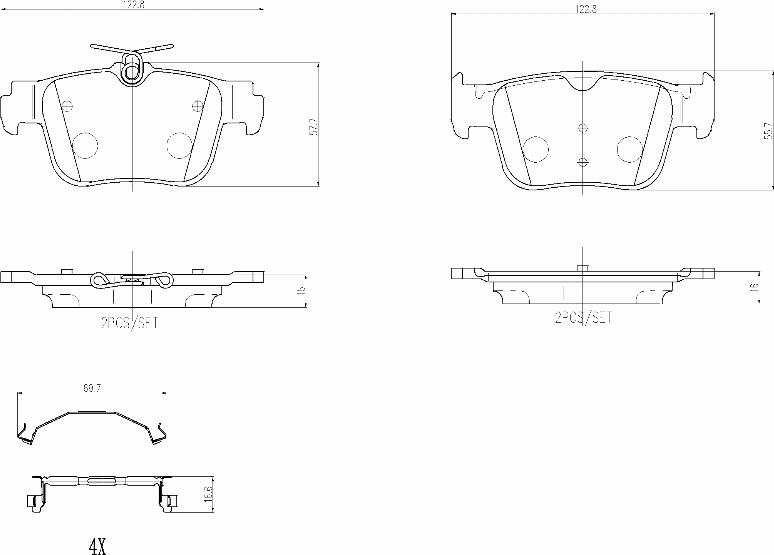 Brembo P85184N - Bremžu uzliku kompl., Disku bremzes www.autospares.lv