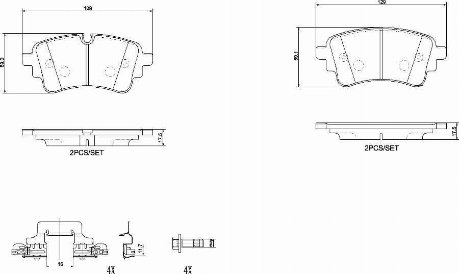 Brembo P85186N - Bremžu uzliku kompl., Disku bremzes www.autospares.lv