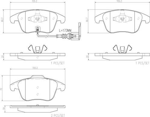 Brembo P85130N - Тормозные колодки, дисковые, комплект www.autospares.lv