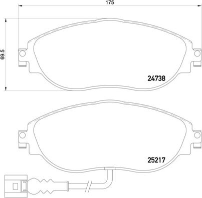 Brembo P 85 131 - Bremžu uzliku kompl., Disku bremzes autospares.lv