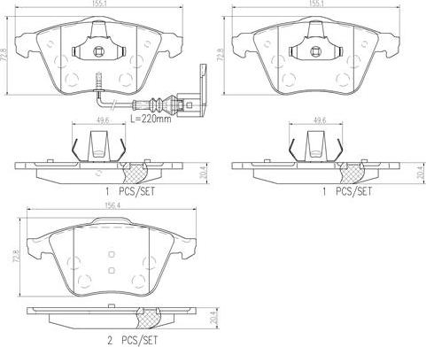 Brembo P85129N - Bremžu uzliku kompl., Disku bremzes autospares.lv