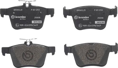 Brembo P 85 125X - Bremžu uzliku kompl., Disku bremzes www.autospares.lv