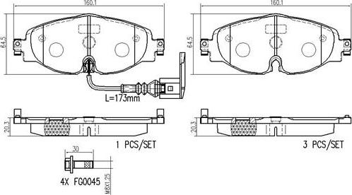 Brembo P85126N - Bremžu uzliku kompl., Disku bremzes www.autospares.lv