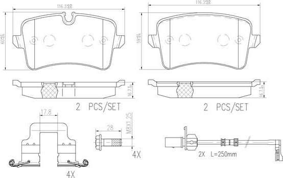 Brembo P85120N - Тормозные колодки, дисковые, комплект www.autospares.lv