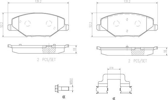 Brembo P85121N - Тормозные колодки, дисковые, комплект www.autospares.lv