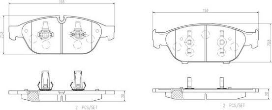 Brembo P85127N - Bremžu uzliku kompl., Disku bremzes www.autospares.lv