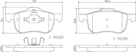 Brembo P86016N - Bremžu uzliku kompl., Disku bremzes www.autospares.lv