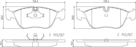 Brembo P86013N - Brake Pad Set, disc brake www.autospares.lv