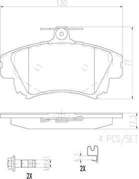 Brembo P86017N - Bremžu uzliku kompl., Disku bremzes autospares.lv