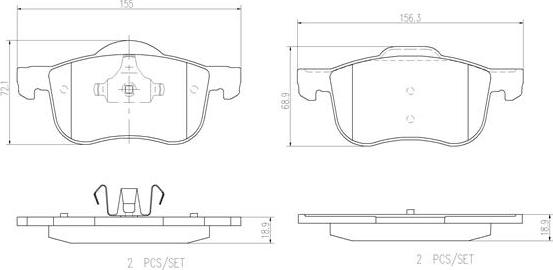 Brembo P86020N - Bremžu uzliku kompl., Disku bremzes www.autospares.lv