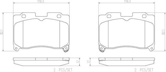 Brembo P83090N - Brake Pad Set, disc brake www.autospares.lv