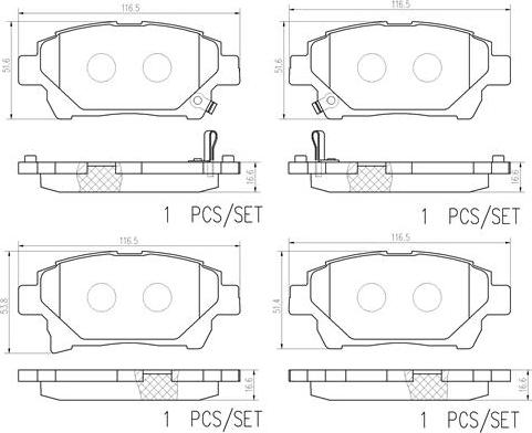 Brembo P83097N - Brake Pad Set, disc brake www.autospares.lv