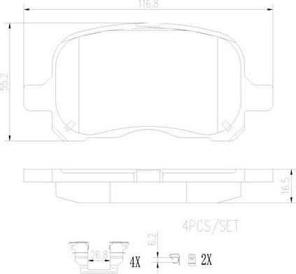 Brembo P83044N - Brake Pad Set, disc brake www.autospares.lv