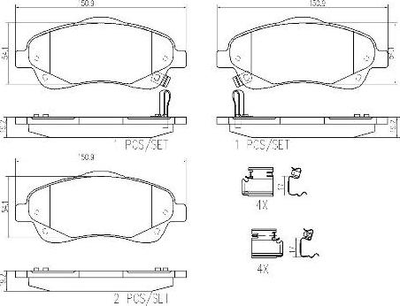 Brembo P83046N - Bremžu uzliku kompl., Disku bremzes autospares.lv