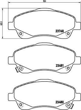 Brembo P 83 046 - Bremžu uzliku kompl., Disku bremzes autospares.lv