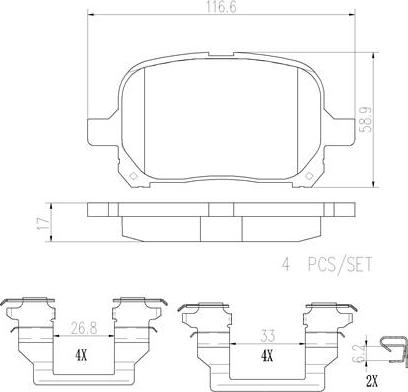 Brembo P83040N - Bremžu uzliku kompl., Disku bremzes autospares.lv