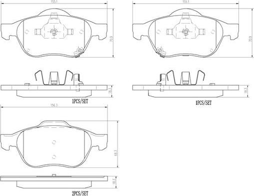 Brembo P83043N - Bremžu uzliku kompl., Disku bremzes autospares.lv