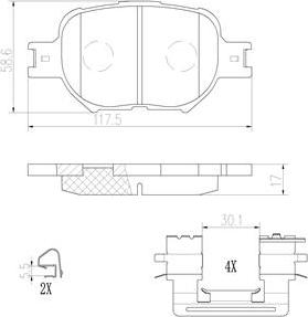 Brembo P83054N - Тормозные колодки, дисковые, комплект www.autospares.lv