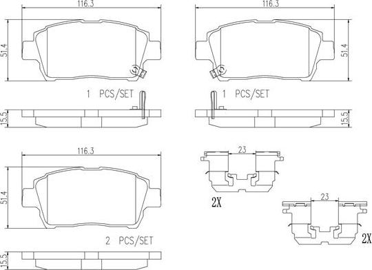 Brembo P83051N - Bremžu uzliku kompl., Disku bremzes autospares.lv