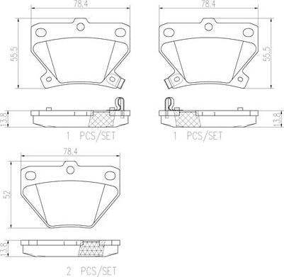 Brembo P83052N - Bremžu uzliku kompl., Disku bremzes autospares.lv