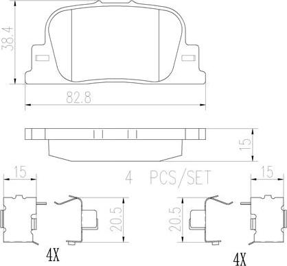 Brembo P83063N - Bremžu uzliku kompl., Disku bremzes autospares.lv