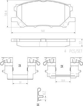 Brembo P83067N - Bremžu uzliku kompl., Disku bremzes www.autospares.lv