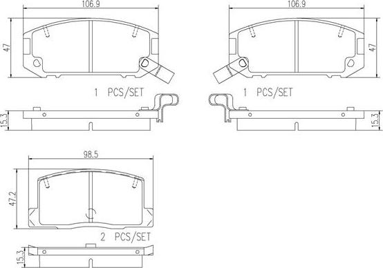 Brembo P83019N - Brake Pad Set, disc brake www.autospares.lv