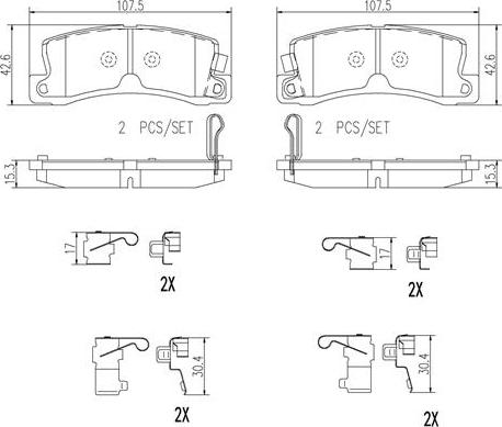 Brembo P83015N - Brake Pad Set, disc brake www.autospares.lv