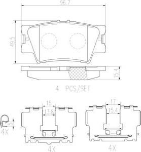 Brembo P83089N - Bremžu uzliku kompl., Disku bremzes autospares.lv