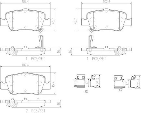 Brembo P83080N - Тормозные колодки, дисковые, комплект www.autospares.lv