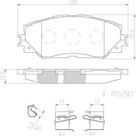 Brembo P83082N - Brake Pad Set, disc brake www.autospares.lv