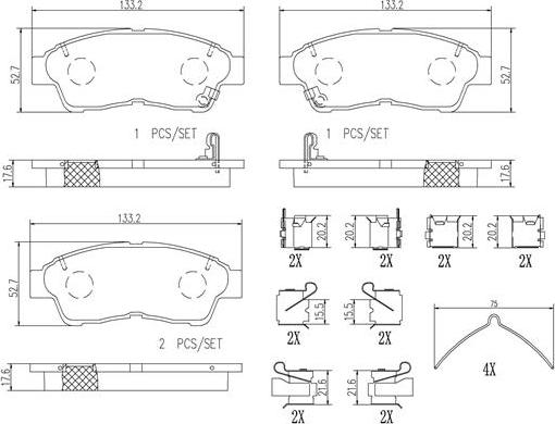 Brembo P83034N - Bremžu uzliku kompl., Disku bremzes autospares.lv