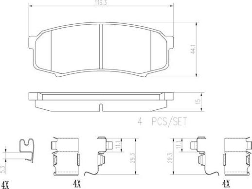 Brembo P83024N - Brake Pad Set, disc brake www.autospares.lv