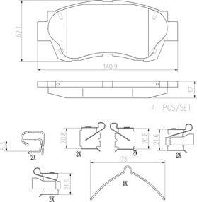 Brembo P83027N - Brake Pad Set, disc brake www.autospares.lv