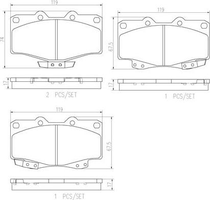 Brembo P83156N - Bremžu uzliku kompl., Disku bremzes autospares.lv