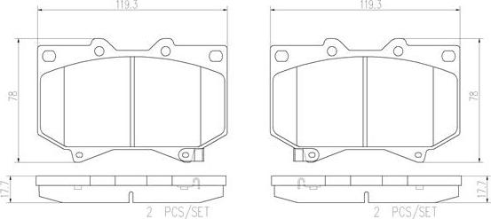 Brembo P83118N - Brake Pad Set, disc brake www.autospares.lv