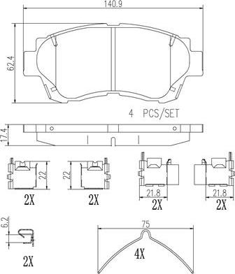 Brembo P83124N - Тормозные колодки, дисковые, комплект www.autospares.lv