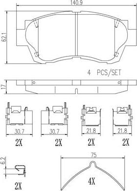 Brembo P83121N - Тормозные колодки, дисковые, комплект www.autospares.lv