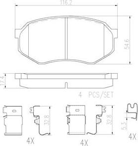 Brembo P83122N - Тормозные колодки, дисковые, комплект www.autospares.lv