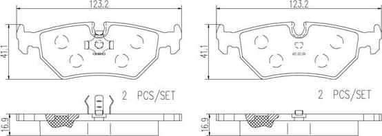 Brembo P36008N - Тормозные колодки, дисковые, комплект www.autospares.lv