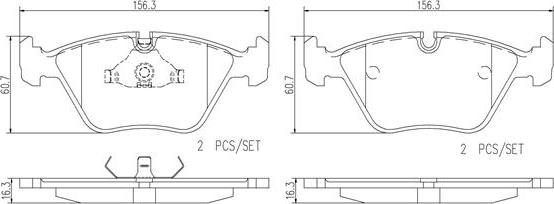 Brembo P36007N - Тормозные колодки, дисковые, комплект www.autospares.lv