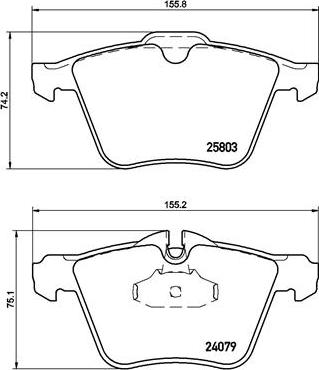 Brembo P 36 028 - Bremžu uzliku kompl., Disku bremzes autospares.lv