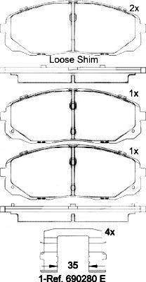 Brembo P 30 095 - Bremžu uzliku kompl., Disku bremzes www.autospares.lv