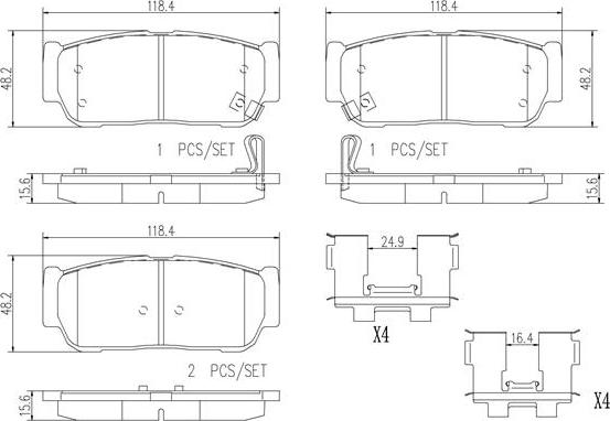 Brembo P30049N - Bremžu uzliku kompl., Disku bremzes autospares.lv